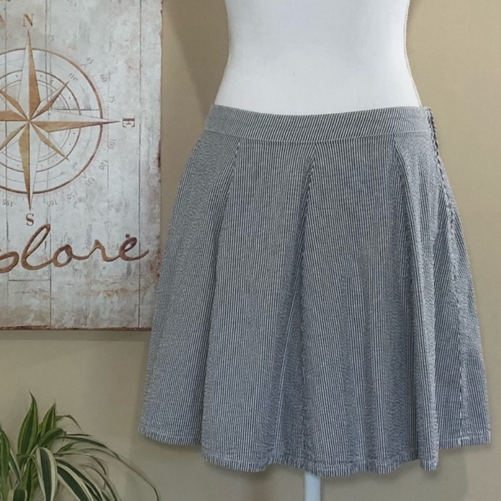 seersucker a line aline circle flare skirt loft LF - Picture 3 of 6